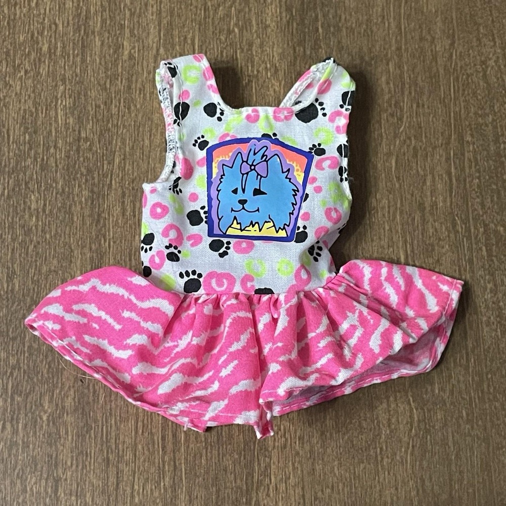 Vintage 1990s‎ Skipper Pet Pals Puppy Dress Pink Zebra Skirt Barbie Outfit